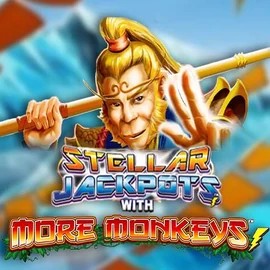 Stellar Jackpots with More Monkeys casino game by Lightning Box Game – featured logo at 50 Cent Casino